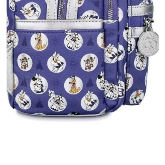 2023 Disney 100th Mickey Platinum Purple Loungefly Backpack & Ears main image 5